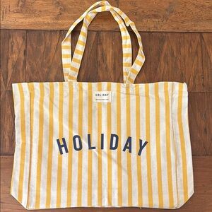 NWOT Sezane Striped Yellow Tote Bag